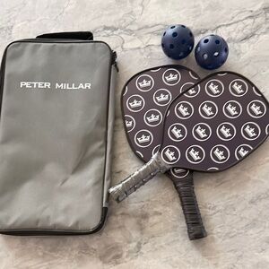 Peter Millar Black and Gray Pickleball Set
